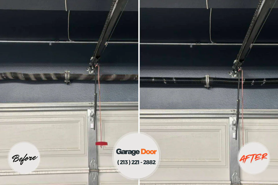 Before and after: garage door repair Texas City, TX